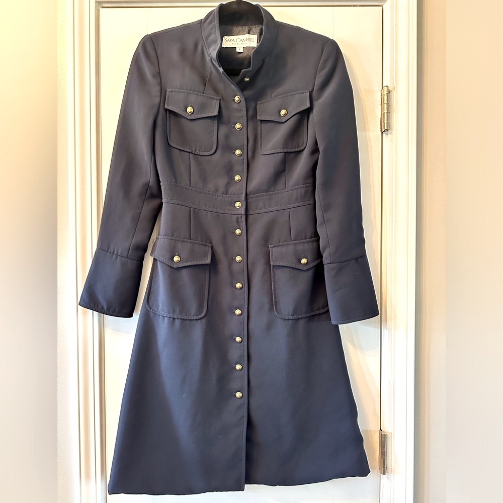 New! Sara Campbell Navy Blue Military Style Dress Jacket Size 2